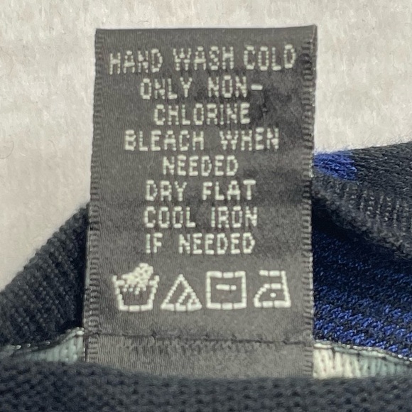 Design History Cardigan Sweater Womens Medium Blue Black Striped Open Front - Picture 6 of 6